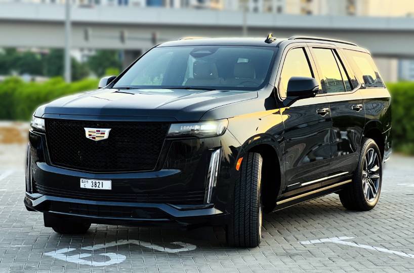 Rent Cadillac Escalade in Dubai front side